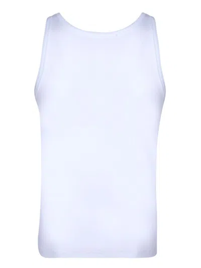 Msgm Tank Top With Logo In White