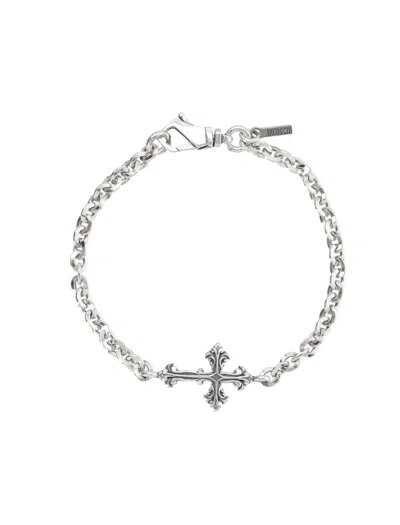 Emanuele Bicocchi Avelli Single Cross Bracelet In Silver
