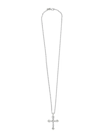 Emanuele Bicocchi Large Cross Necklace In Silver