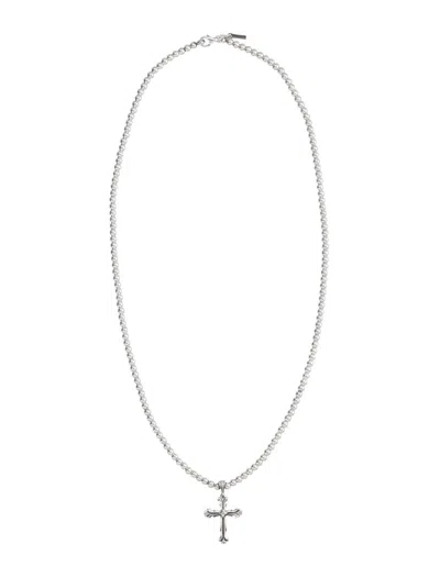 Emanuele Bicocchi Necklace New Cross Spheres In Silver