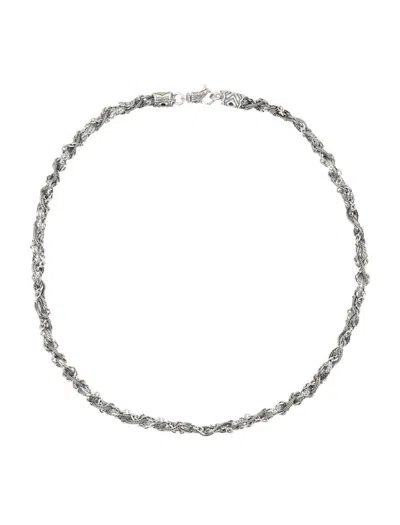 Emanuele Bicocchi Round Braid Necklace In Silver