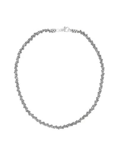 Emanuele Bicocchi Small New Rope Knot Necklace In Silver