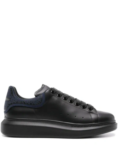 Alexander Mcqueen Lace-up Leather Sneakers In Black