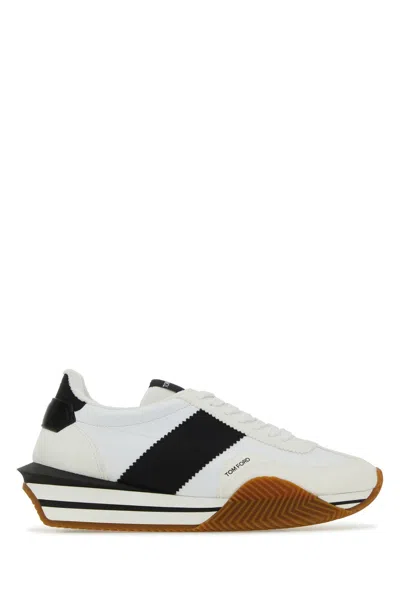 Tom Ford Sneakers In White/black + Cream