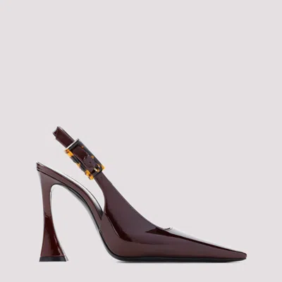Saint Laurent Blake 110mm Patent-leather Pumps In Brown