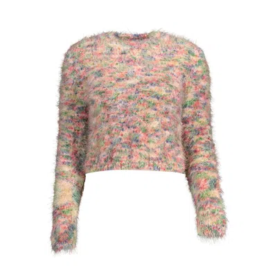 Desigual Pink Cotton Sweater In Multi