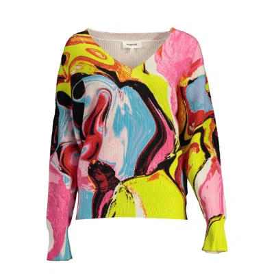 Desigual Pink Polyester Sweater In Multi