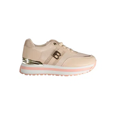 Laura Biagiotti Pink Polyester Sneaker In Gold