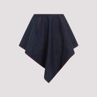 Alaïa Asymmetric Mini Denim Skirt In Blue