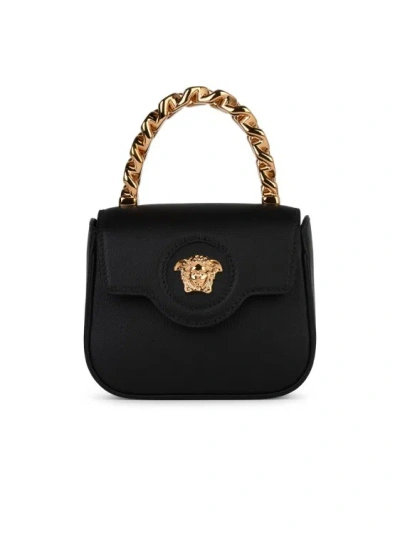 Versace 'la Medusa' Black Leather Mini Bag