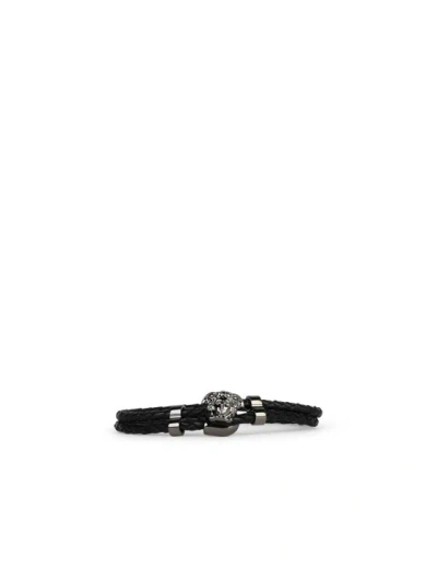 Versace Medusa' Leather Bracelet In Black