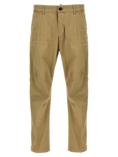 Dsquared2 Beige Cotton Denim Chino Trousers In Beis