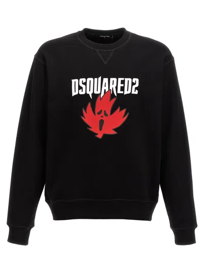 Dsquared2 Logo-print Cotton Sweatshirt In Black