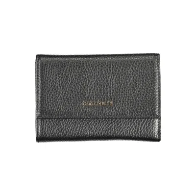 Coccinelle Black Leather Wallet In Gray