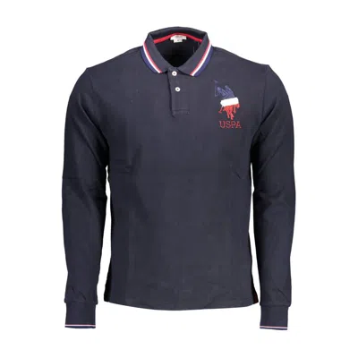 U.s. Polo Assn Blue Cotton Polo Shirt In Black