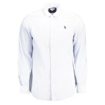 U.s. Polo Assn Light Blue Cotton Shirt In White