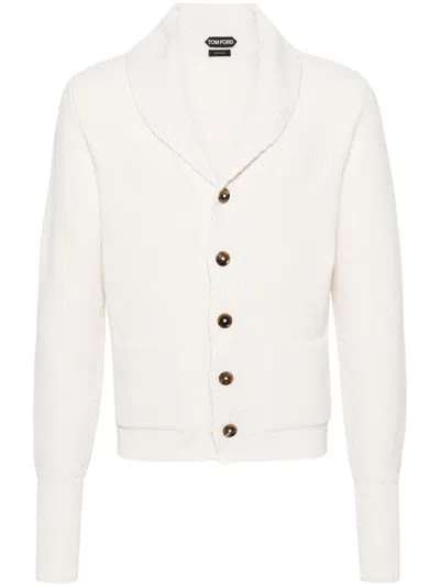 Tom Ford Chunky-knit Cashmere Cardigan In Neutrals
