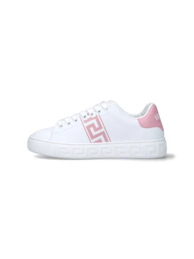 Versace Sneakers In White+english Rose