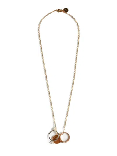 Marni Lobster Claw Pendant Chained Necklace In Gold