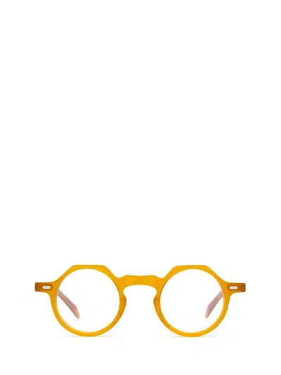 Lesca Yoga Round Frame Glasses In Yellow