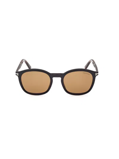 Tom Ford Eyewear Round Frame Polarized Jason Sunglasses In Black