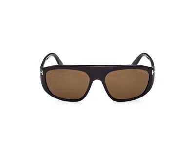 Tom Ford Eyewear Rectangle Framed Sunglasses In Black