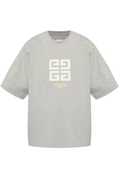 Givenchy 4g-motif Cotton T-shirt In Grey
