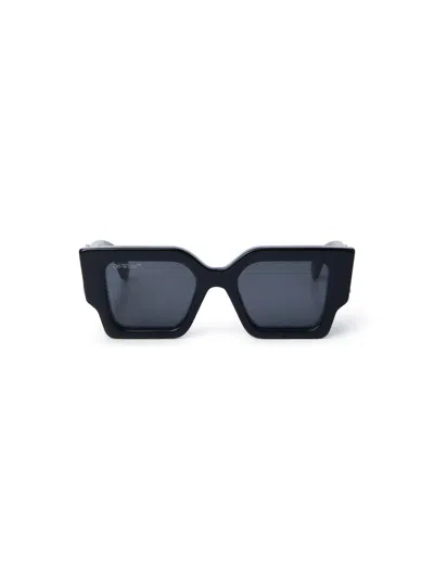 Off-white Catalina Arrow Square Acetate Sunglasses In Black / Dark Grey