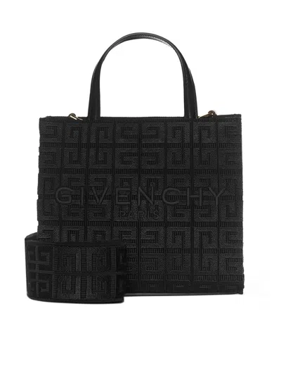 Givenchy Monogram Logo Embroidered G Mini Tote Bag In Black