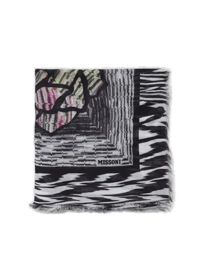 Missoni Floral Printed Frayed Edge Scarf In Multicolor