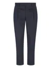Pt Torino Dieci Pleated Cotton Twill Pants In Navy