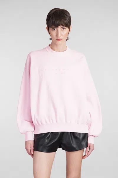 Alexander Wang Puff Logo Sweatshirt In Terry In Soft Candy Pink