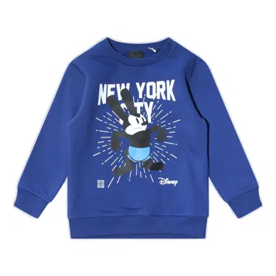 Givenchy Kids' X Disney Oswald-print Cotton Sweatshirt In Blue