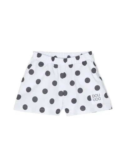 Douuod Kids' Polka-dot Print Shorts In White