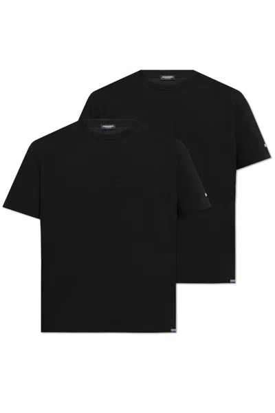 Dsquared2 Logo-print T-shirts (pack Of Two) In Black