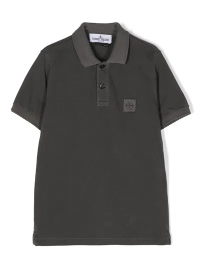 Stone Island Kids T-shirts And Polos Grey In Black