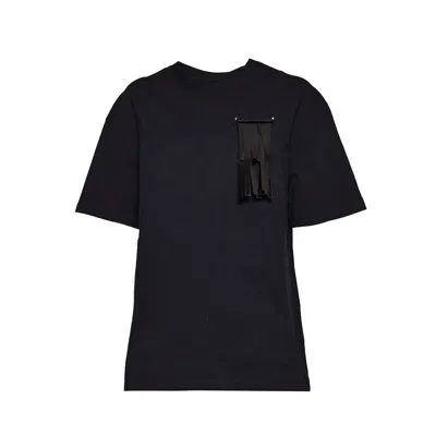 Jil Sander Fringed-brooch Drop Shoulder T-shirt In Nero