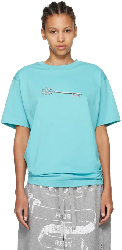Dime Blue Lock T-shirt In Ocean Blue