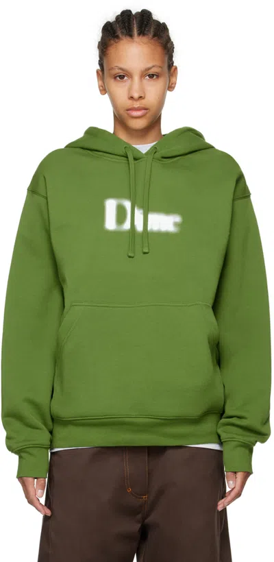 Dime Green Classic Blurry Hoodie In Pale Olive