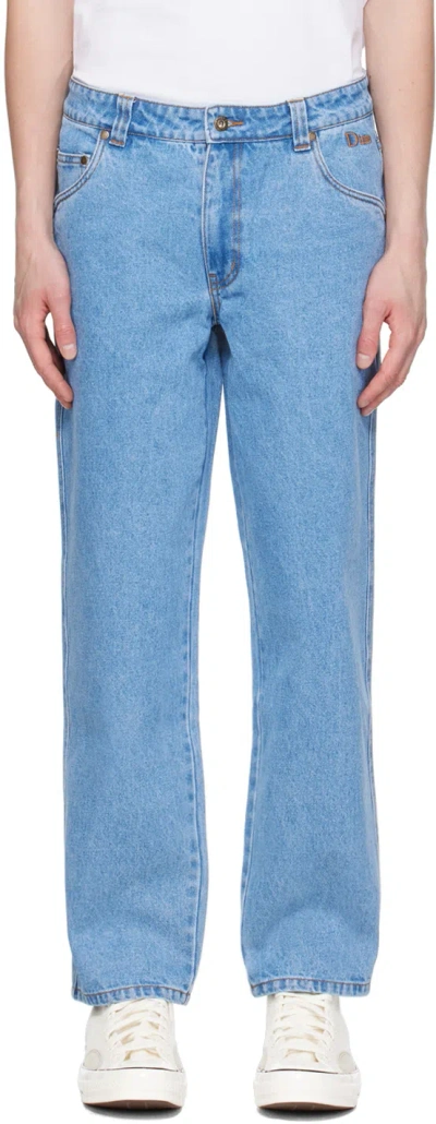 Dime Blue Classic Relaxed Jeans In Blue Washed