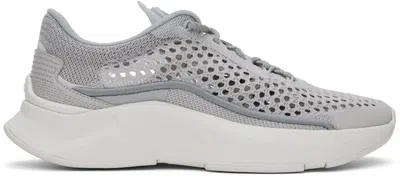Valentino Garavani Gray Mesh Sneakers In Zm6 Soft Grey/silver