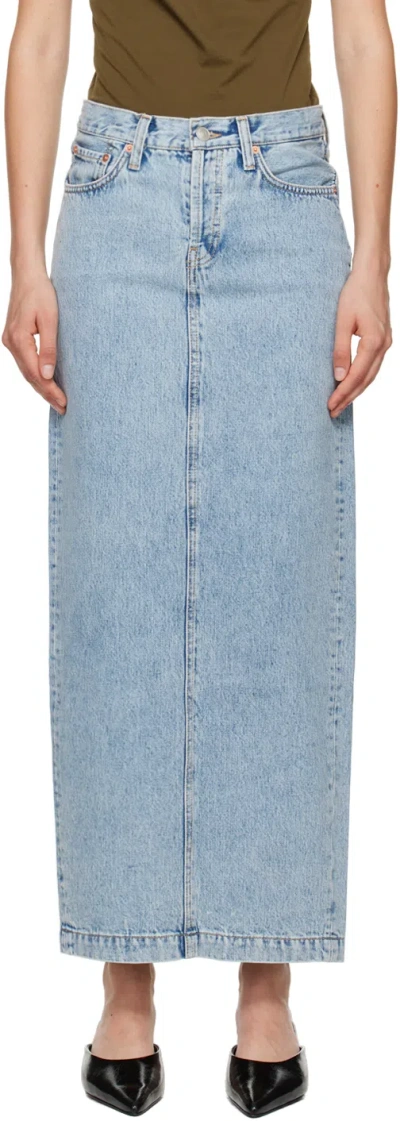 Wardrobe.nyc Blue Column Denim Maxi Skirt