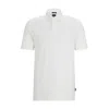 Hugo Boss Regular-fit Polo Shirt In Cotton And Linen In White