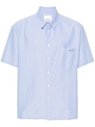 Marant Iggy Logo-embroidered Shirt In Blue