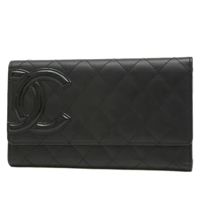 Pre-owned Chanel Black Leather Wallet  ()
