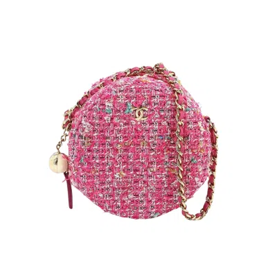 Pre-owned Chanel Cc Pink Tweed Shoulder Bag ()