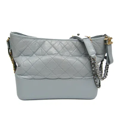 Pre-owned Chanel Gabrielle Blue Leather Shoulder Bag ()