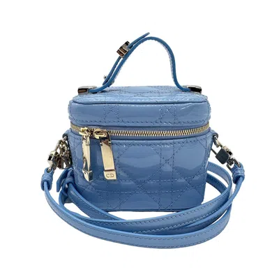 Dior Vanity Blue Patent Leather Shoulder Bag ()
