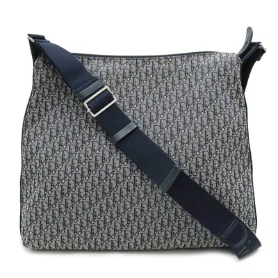Dior Trotteur Navy Canvas Shoulder Bag ()