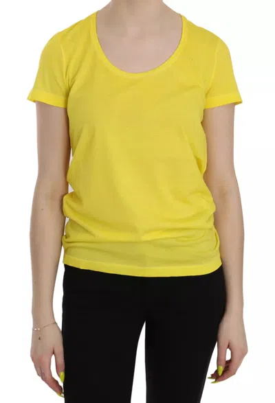 Dsquared² Yellow Round Neck Short Sleeve Shirt Top Women's Blouse